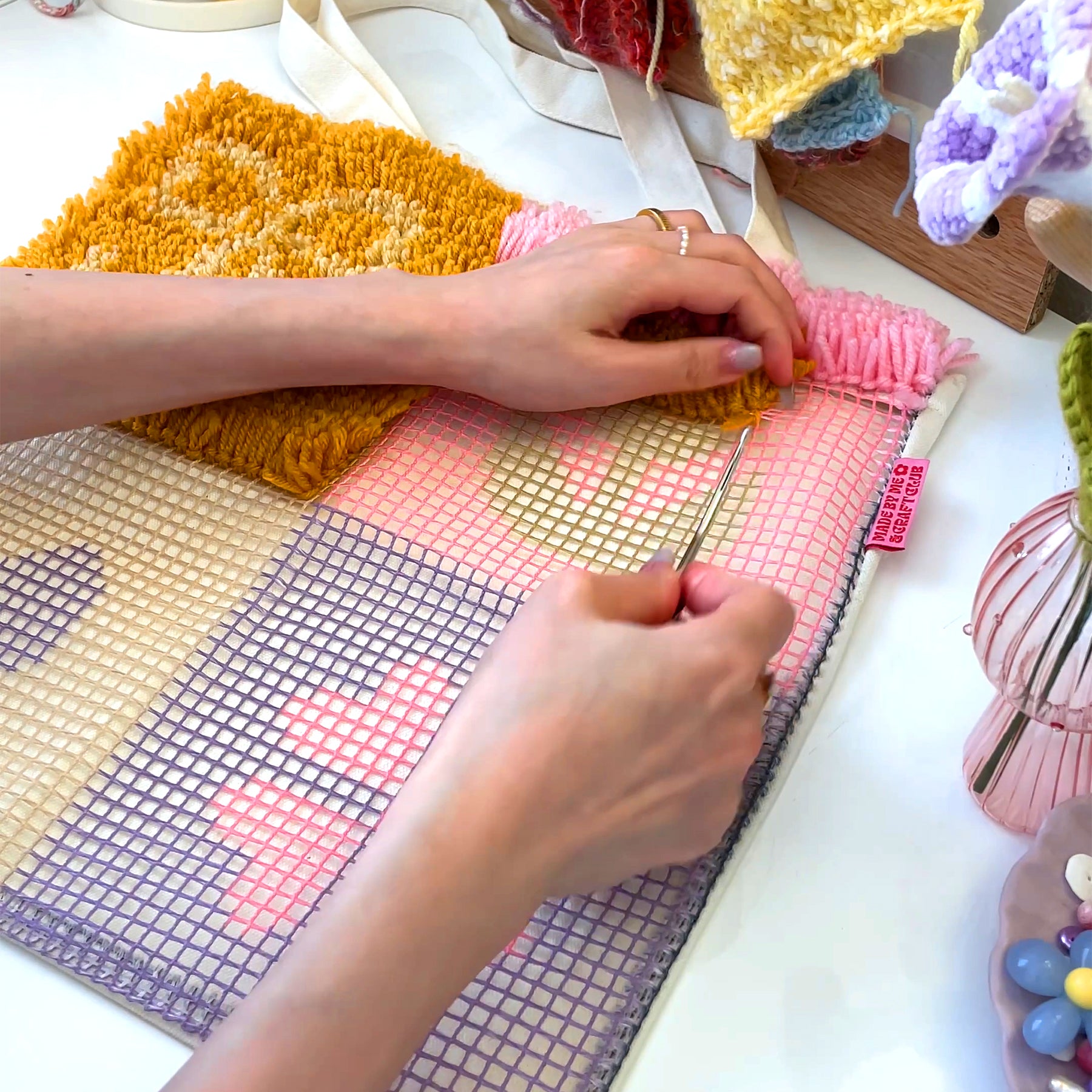 LUCKY CHARMS Tote Bag Kit | Latch Hook Tote Bag