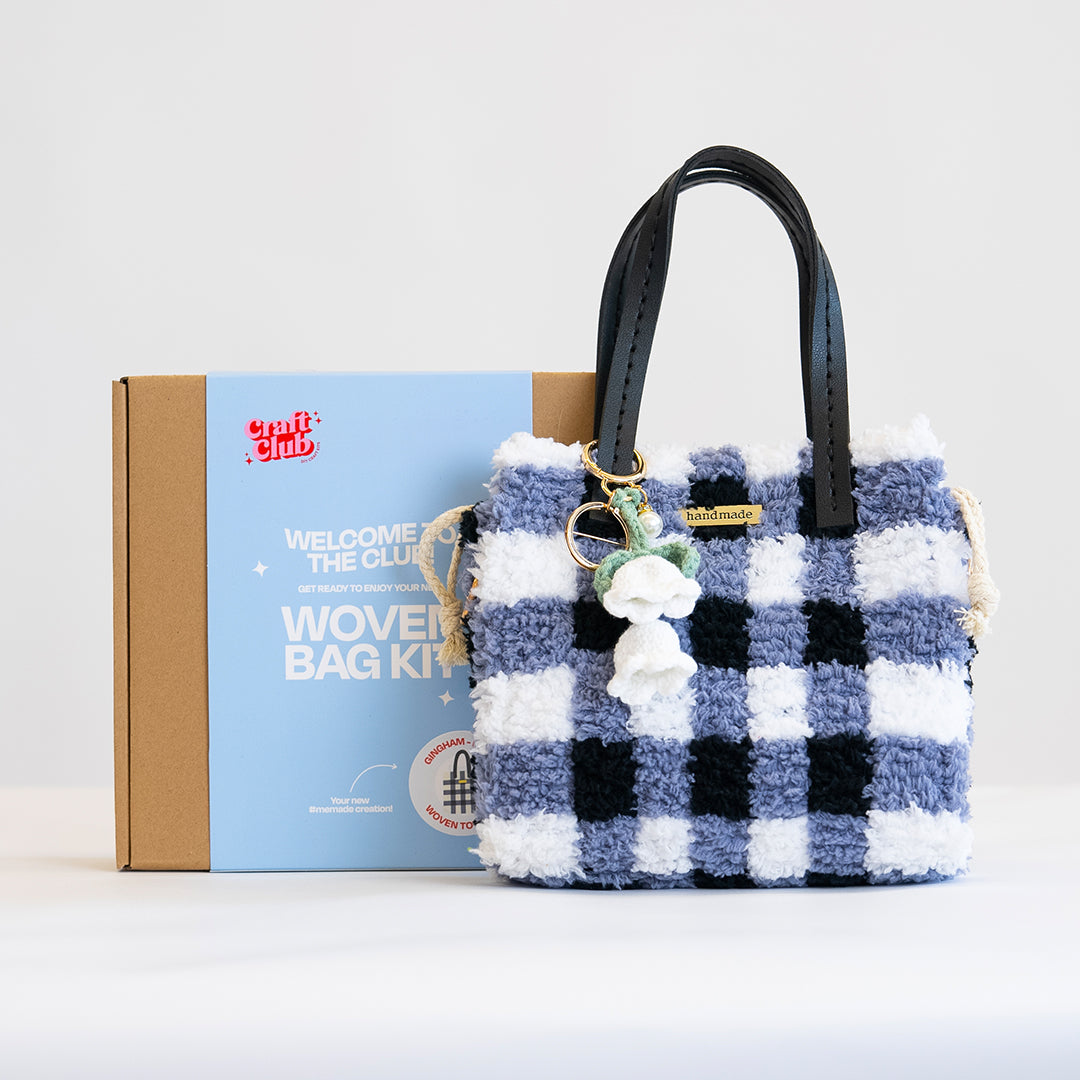 Gingham | Black | Woven Handbag DIY Kits