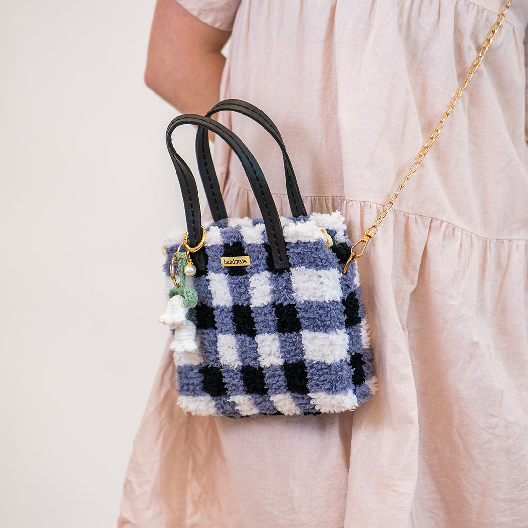 Gingham | Black | Woven Handbag DIY Kits