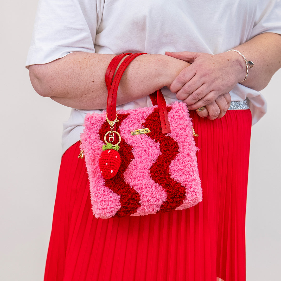 Wavey | Pink & Red | Woven Handbag DIY Kits