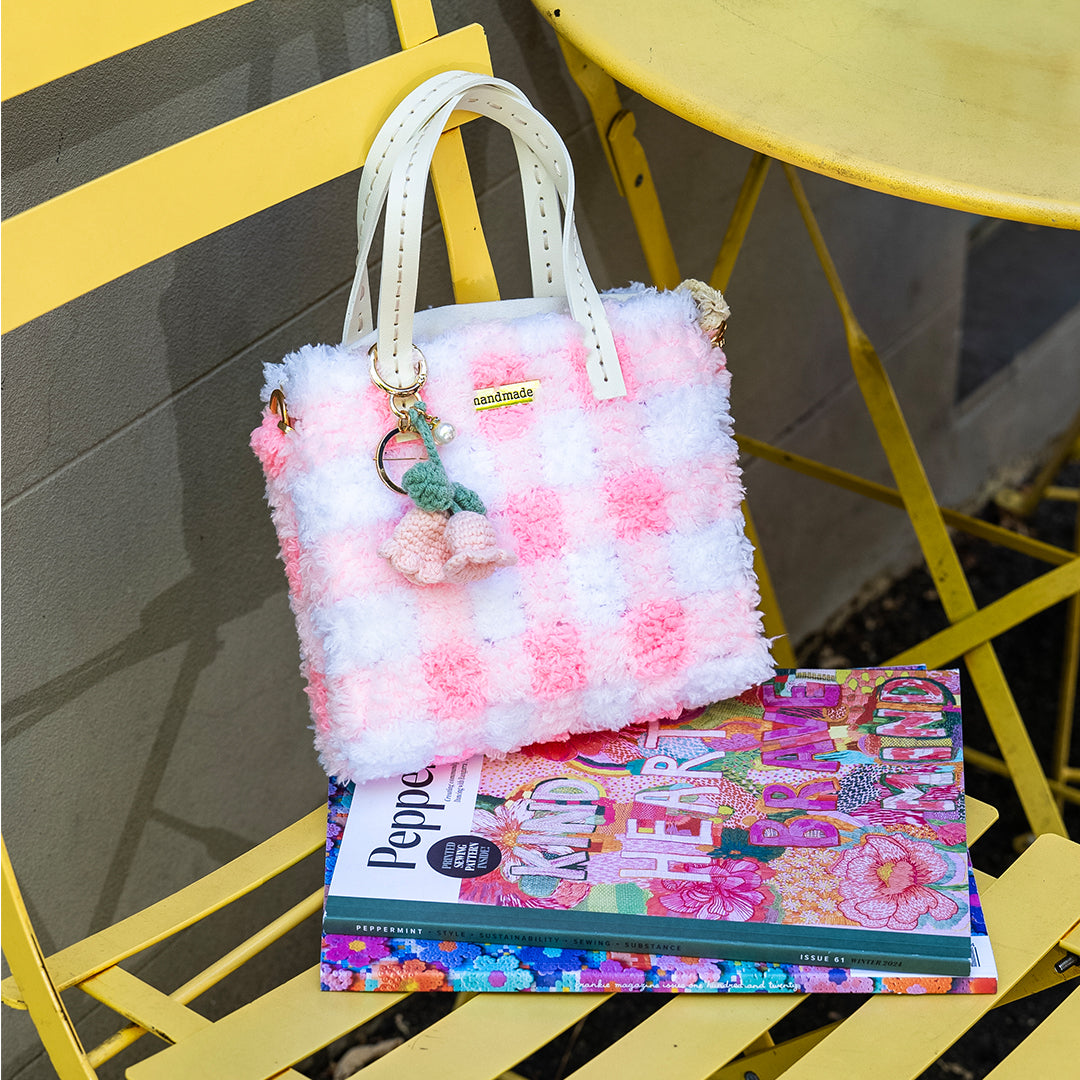 Gingham | Pink | Woven Handbag DIY Kits