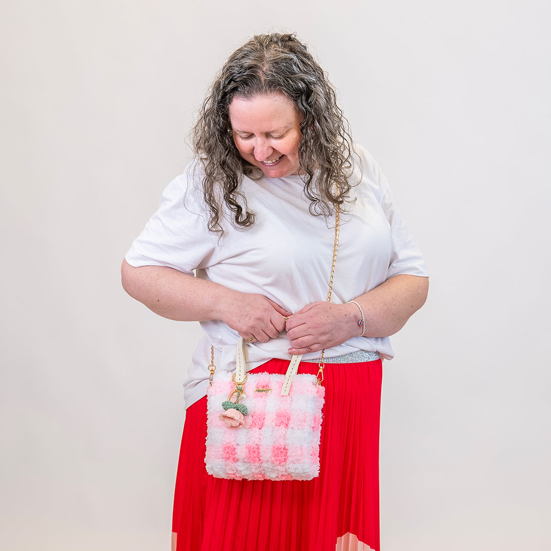 Gingham | Pink | Woven Handbag DIY Kits