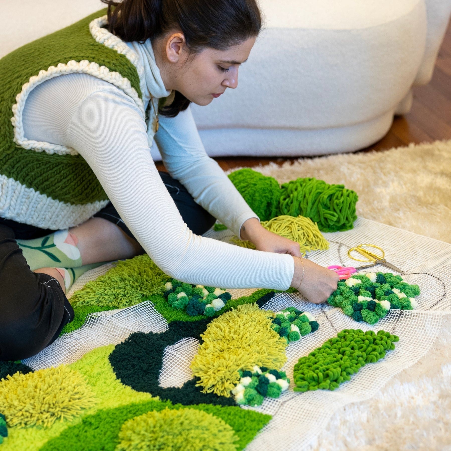 GRASSY FIELDS | XXL Moss Rug Making Kit