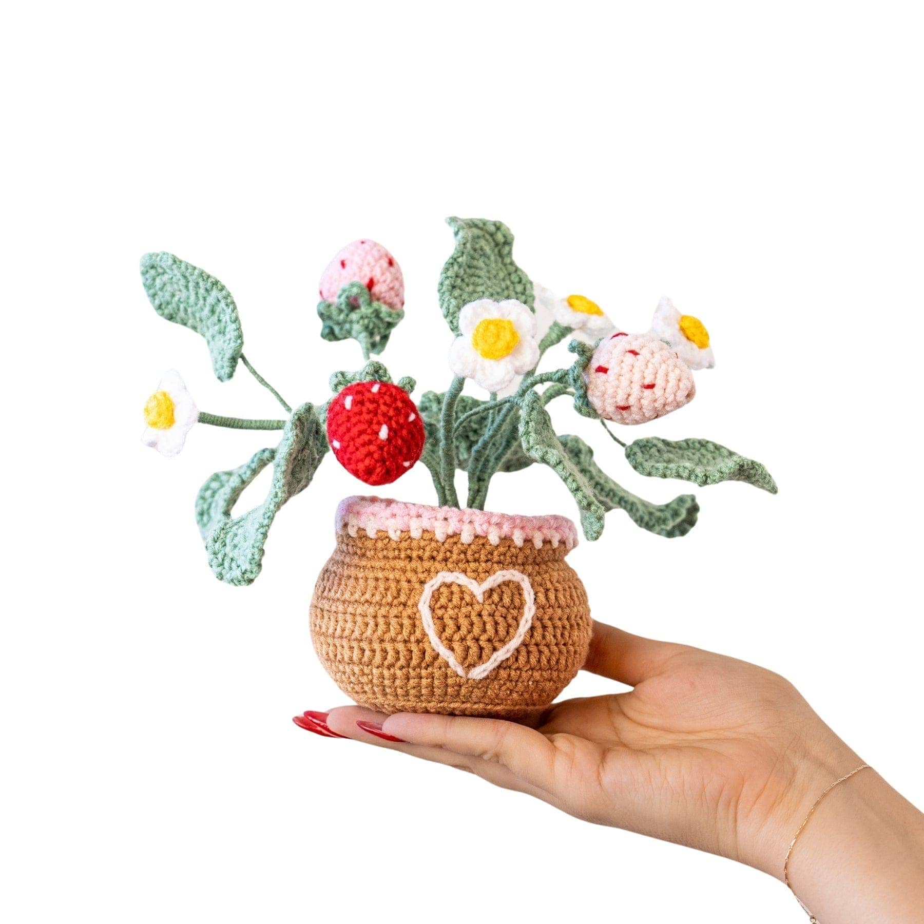 Craft Club Co Strawberry Pot DIY | Crochet Pot Plant Kit