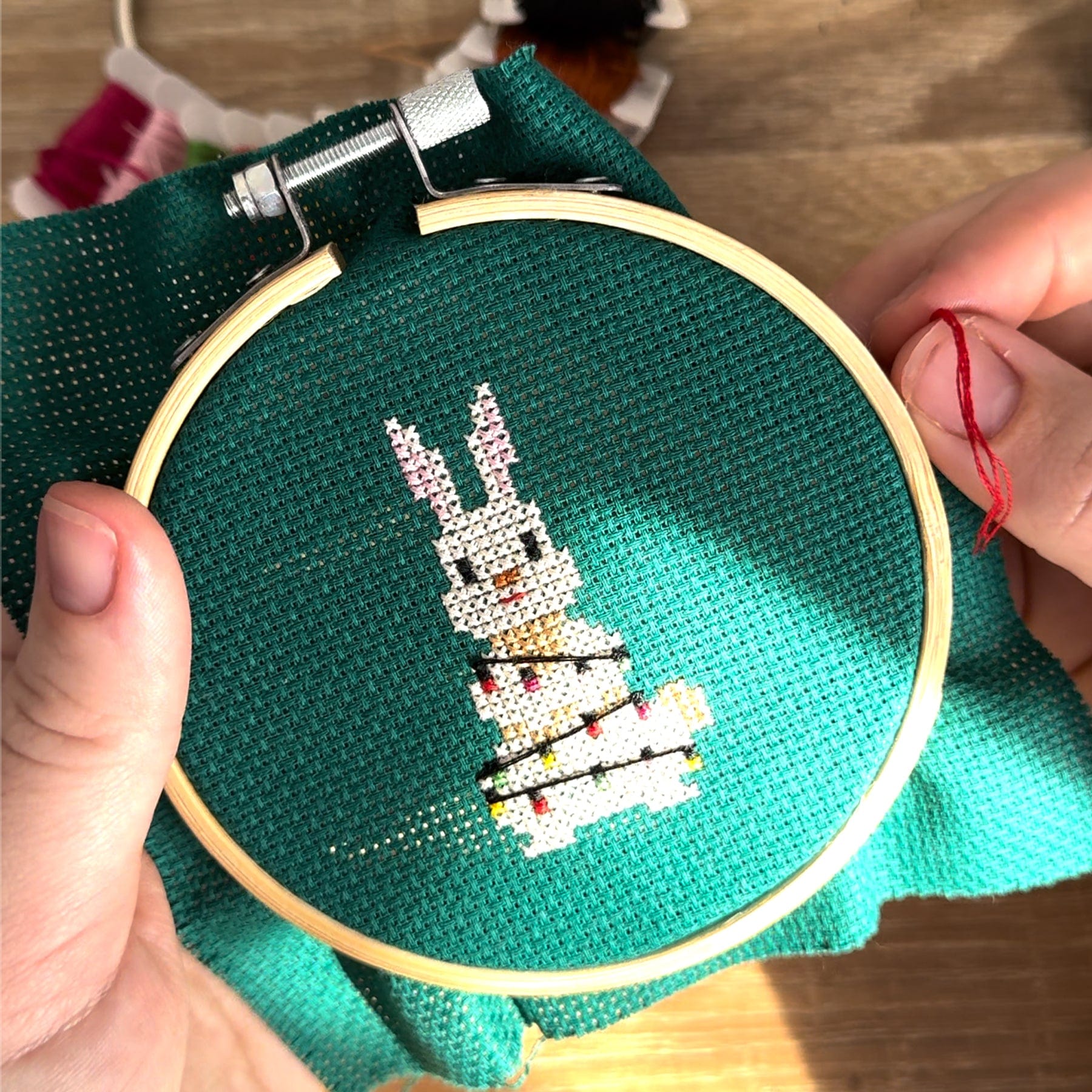 Craft Club Co CHRISTMAS LIGHTS | Christmas Mini Ornaments Cross Stitch Kit