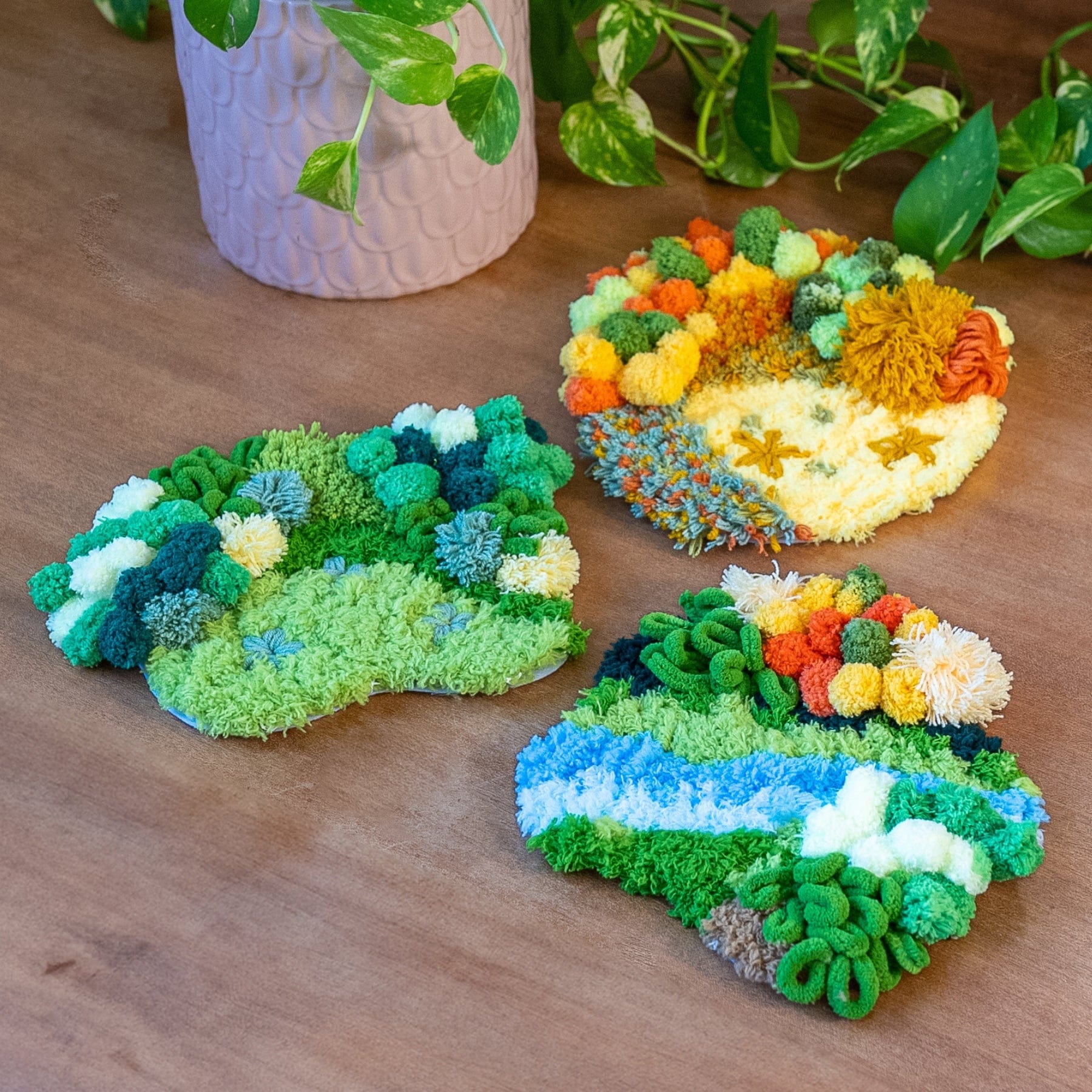 Craft Club Co MOSSY TRIO Coaster Bundle