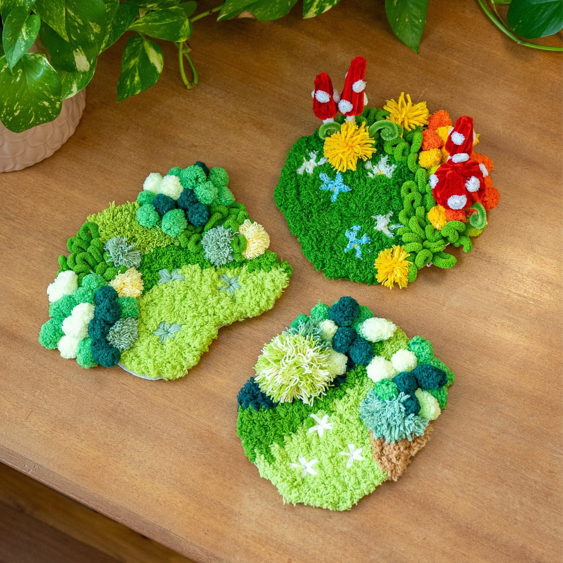 Craft Club Co SECRET GARDEN TRIO Moss Coaster Bundle