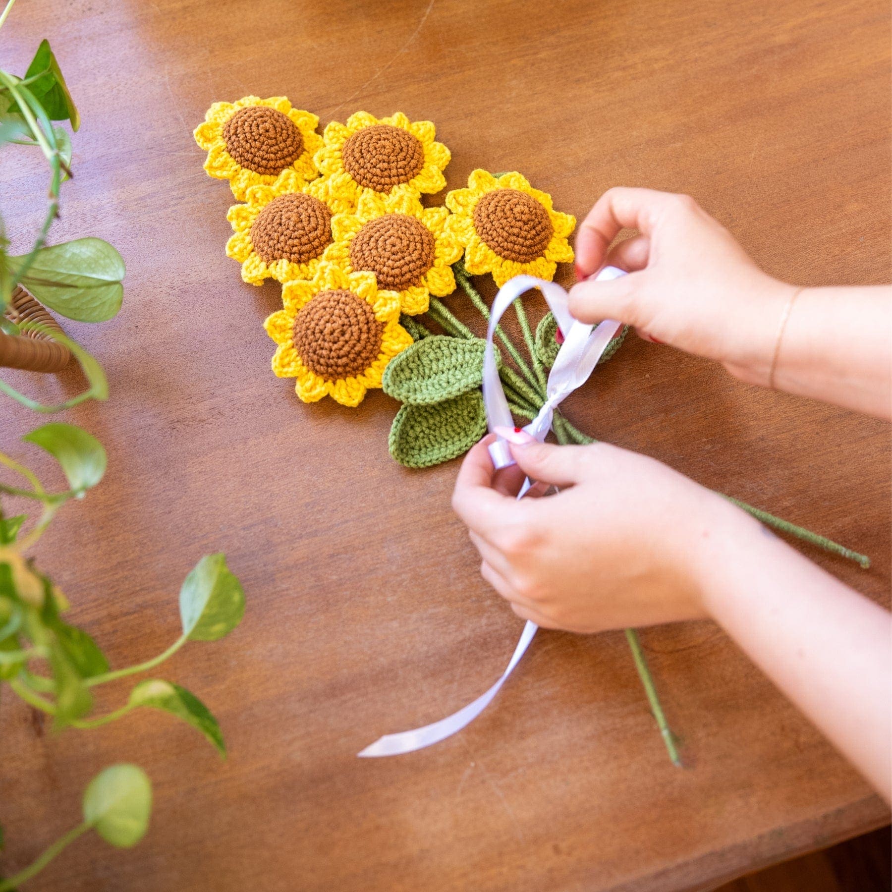 Craft Club Co Sunflower Bouquet DIY | Crochet Flower Kit