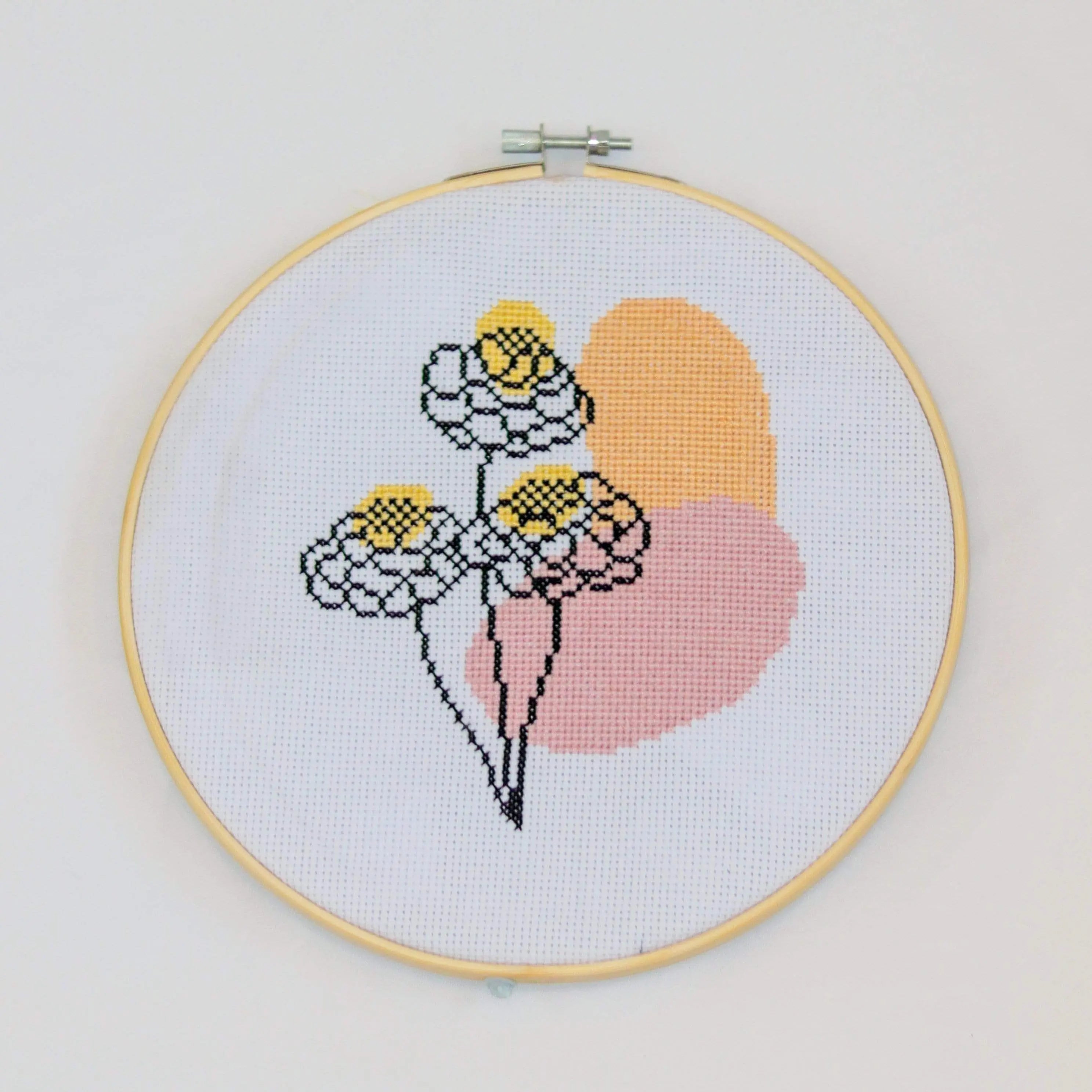 Craft Club Co BLOOM Cross Stitch Kit. The design with a plain white background.